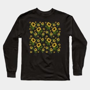 Sunflower Pattern Long Sleeve T-Shirt